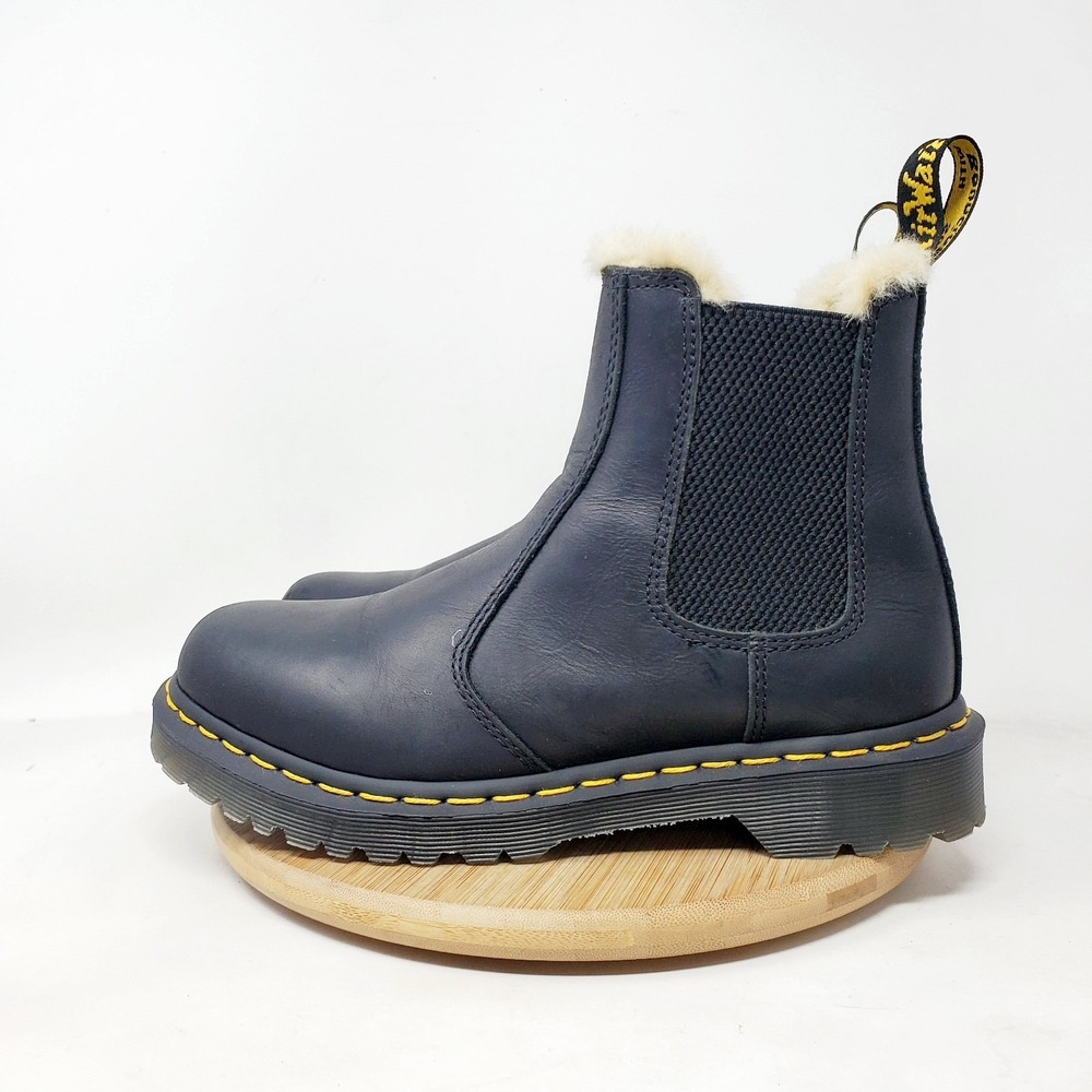 Dr Martens 2976 Leonore Chelsea Boots Womens 7 Black Leather Lined Punk Shoes